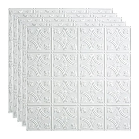 Acoustic Ceiling Products Fasade Traditional Syle # 1 - 23-3/4" x 23-3/4" PVC Lay In Tile in Matte White - PL5001